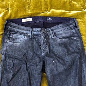 Metallic skinny jeans